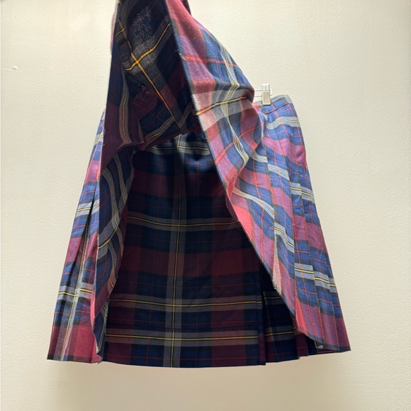 Vintage - Halpern’s Canada Blue Red Tartan Plaid Kilt Skirt - Picture 7 of 8